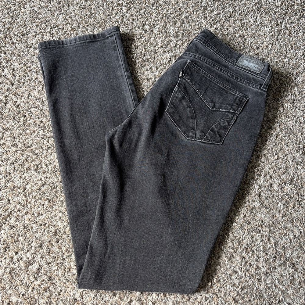 Levi's 505 Straight Leg Jeans Black Stretch Denim Women's Size 8 L 30x32
